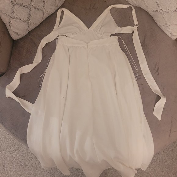 Nanamacs Sweet But Simple Tie Back Midi Dress (White) - Picture 7 of 7